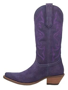 dingo Purple Suede Western Heeled Cowboy Boots